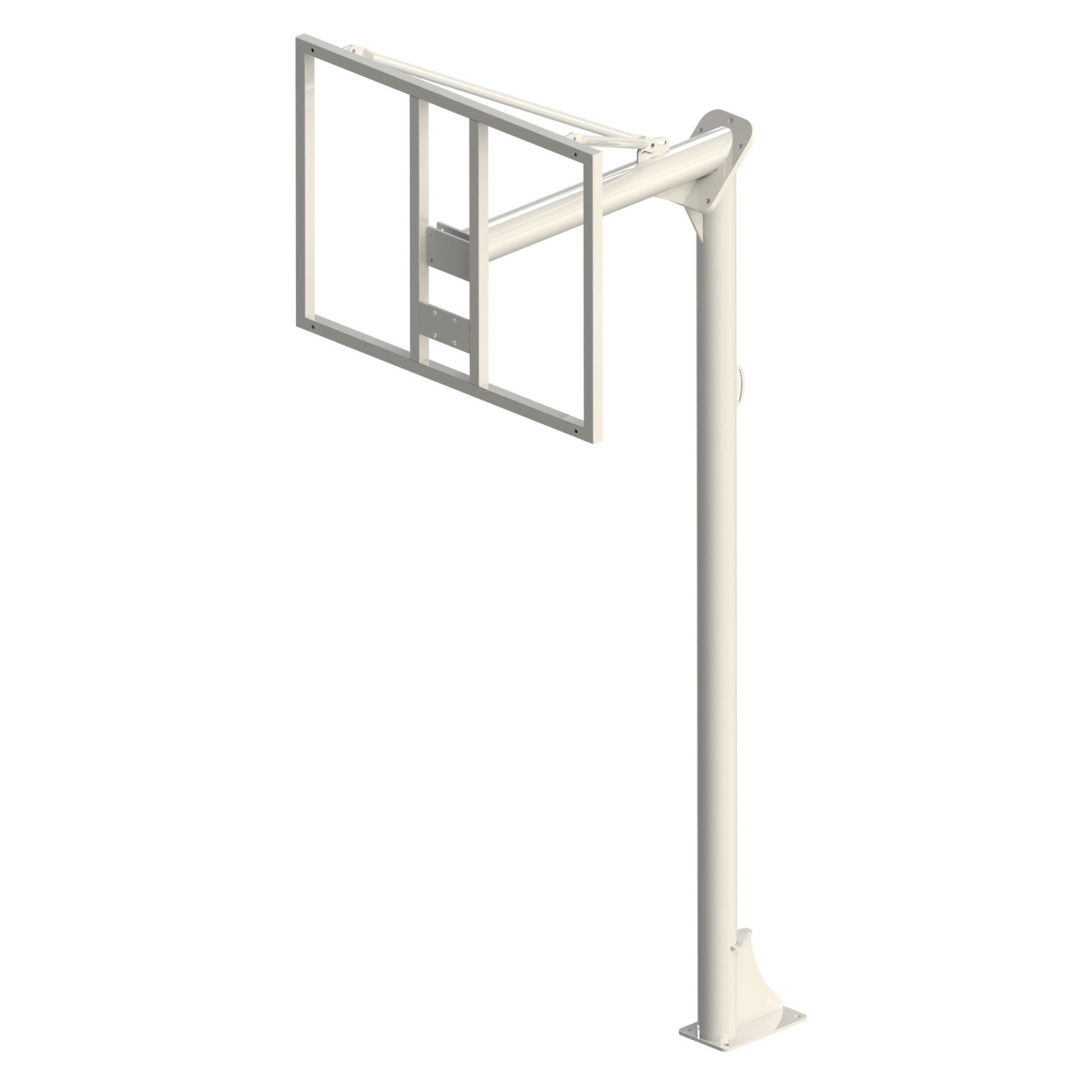 JUEGO CANASTAS MINIBASKET MONOTUBO NEW TUBO 114 MM FIJAS  CON BASE PARA ANCLAJE-SIN TABLERO, ARO