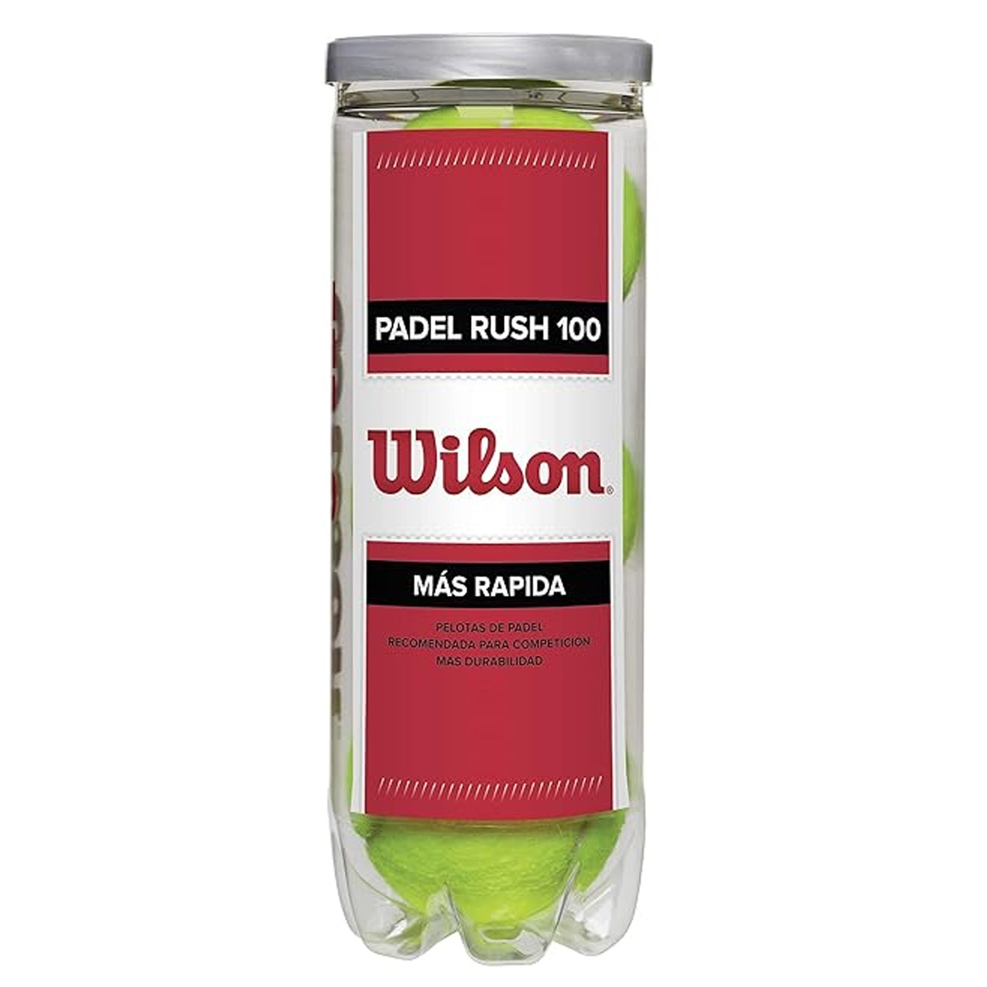 BOTE 3 PELOTAS DE PÁDEL WILSON RUSH 100