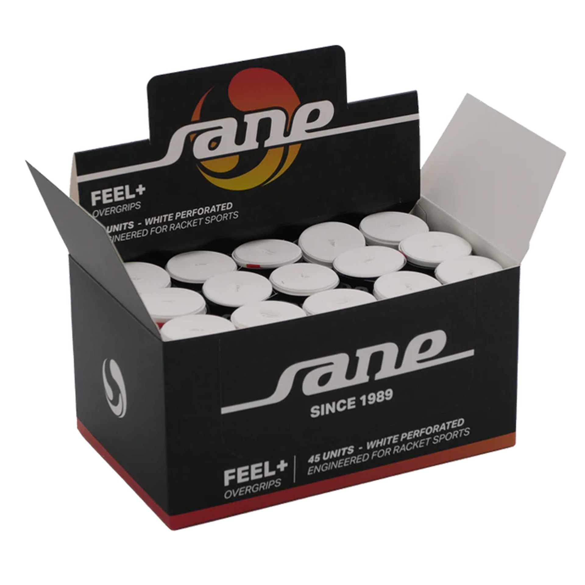 CAJA DE 45 OVERGRIPS SANE FEEL PERFORADOS BLANCOS