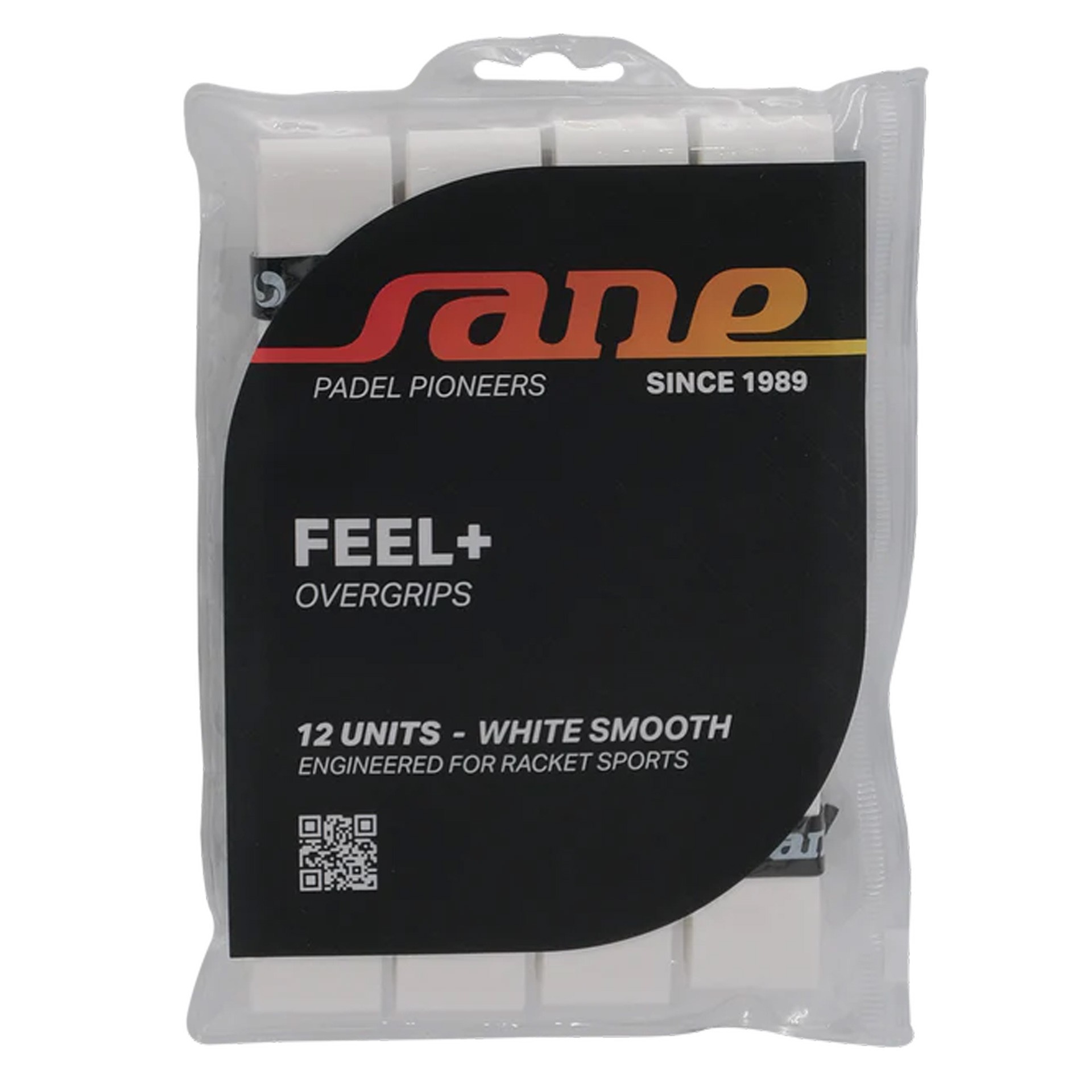 BLISTER DE 12 OVERGRIPS SANE LISOS BLANCOS