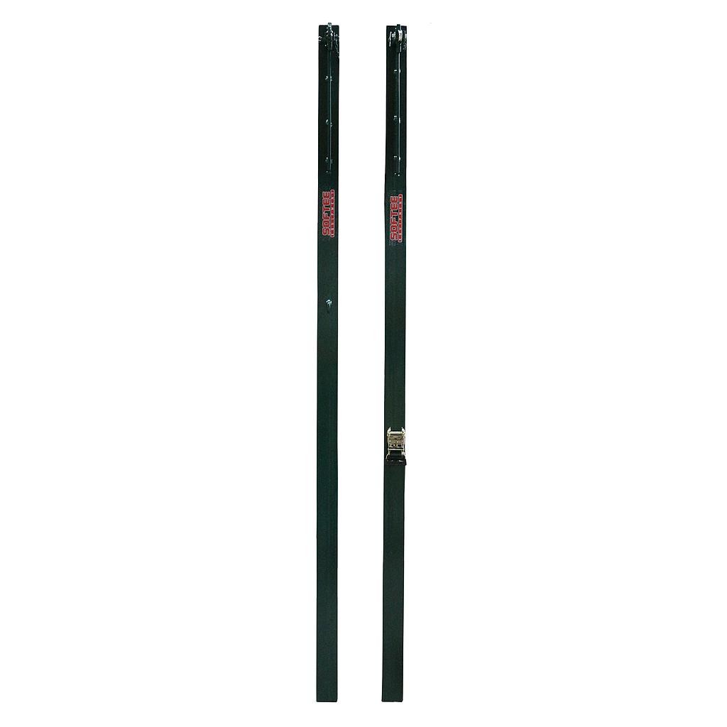 JUEGO DE 2 POSTES DE VOLEIBOL METÁLICOS CUADRADOS 80X80MM FIJOS