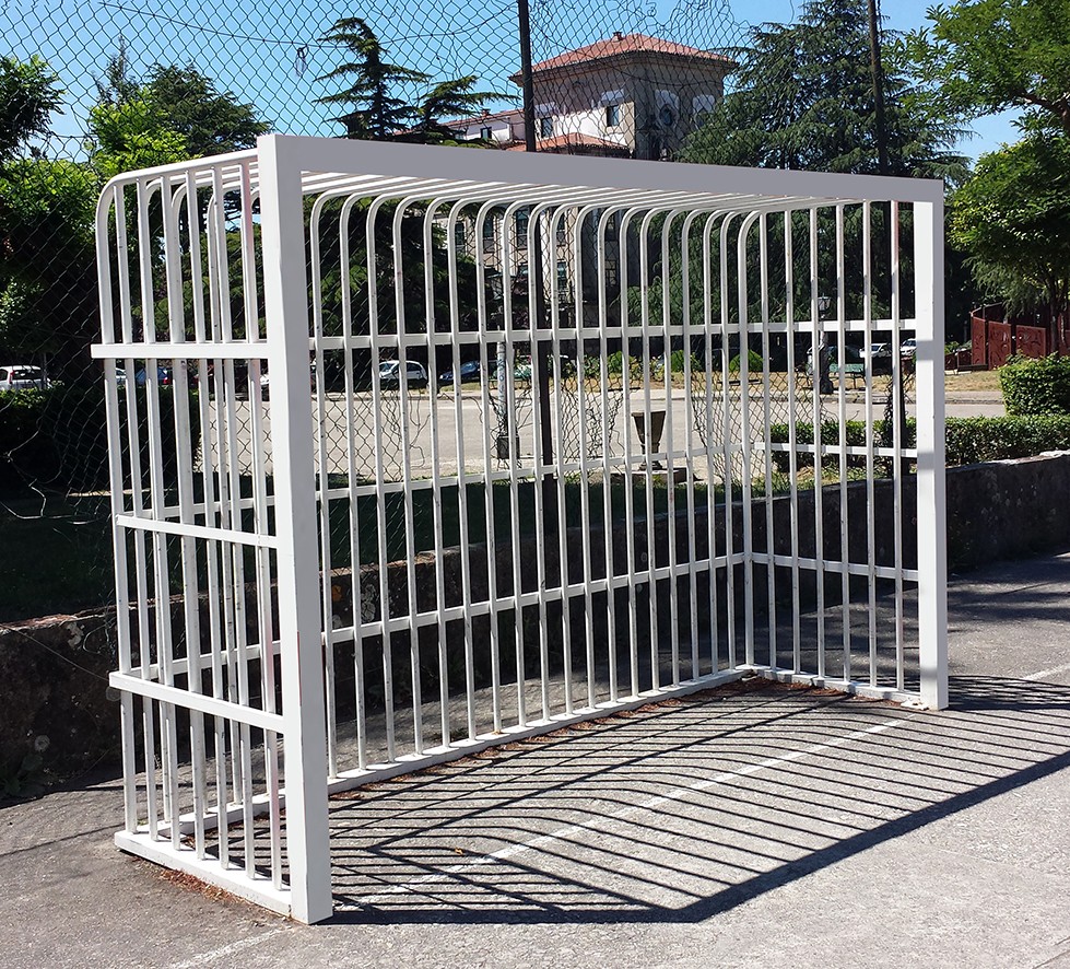 JGO PORTERÍAS F.SALA/BALONMANO ANTIVANDALICAS METÁLICAS  80X80MM