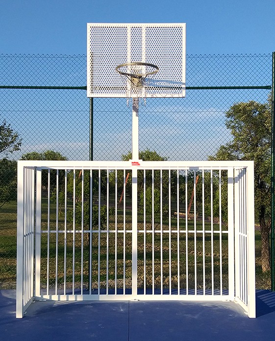 JUEGO PORTERÍAS FUTSAL/BALONMANO - CANASTA BASKET ANTIVANDÁLICA BLANCO