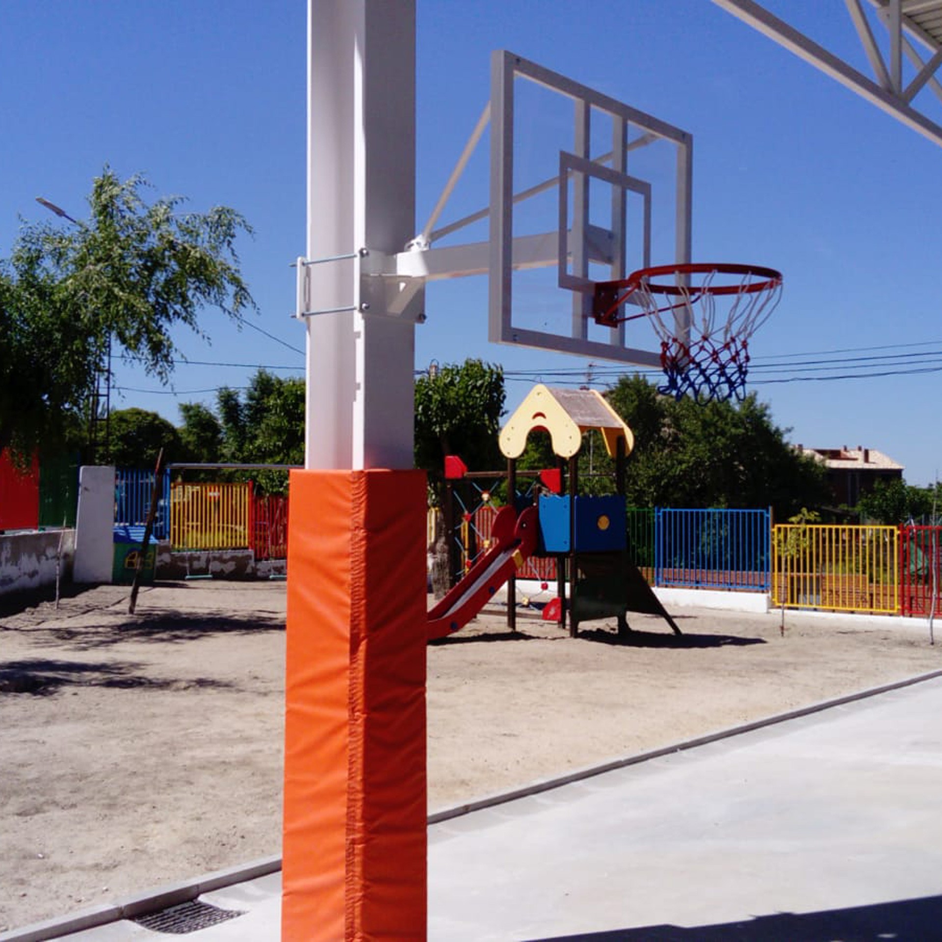 JUEGO CANASTA MINIBASKET FIJA A VIGA VUELO 1 M