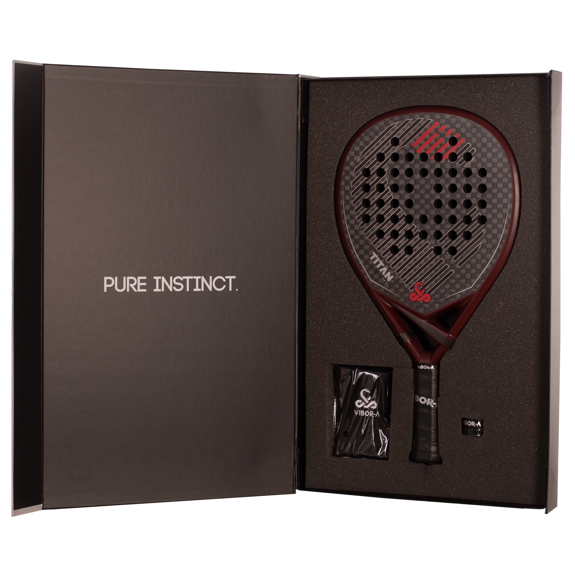 PACK PALA DE PÁDEL VIBOR-A TITAN 12K RED
